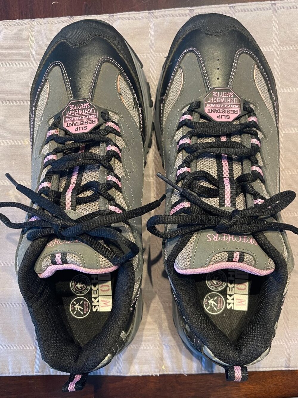 Skechers Work Biscoe Women's Steel Toe Safety Shoes Size 9 - Gray/Pink  (NEW)